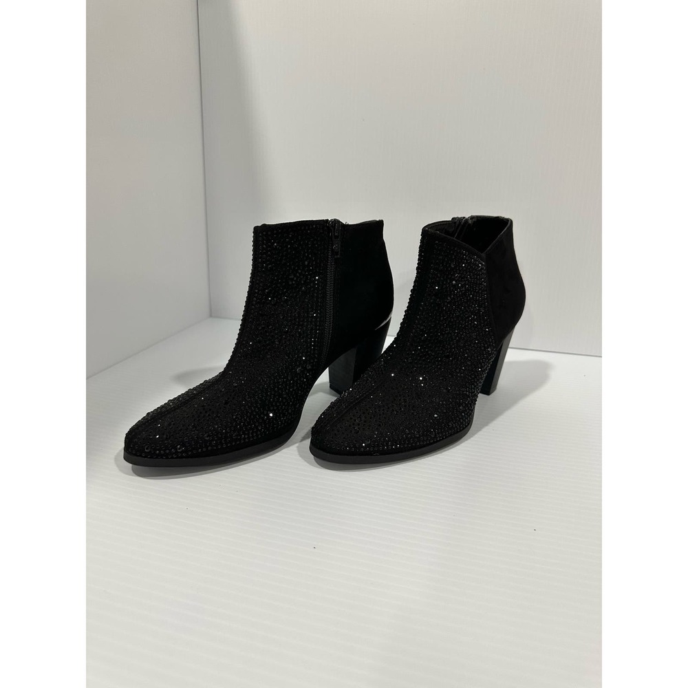 Jennifer Lopez Women’s Ankle Boots Size 6.5 Black Suede and Studs Galena - Picture 4 of 14